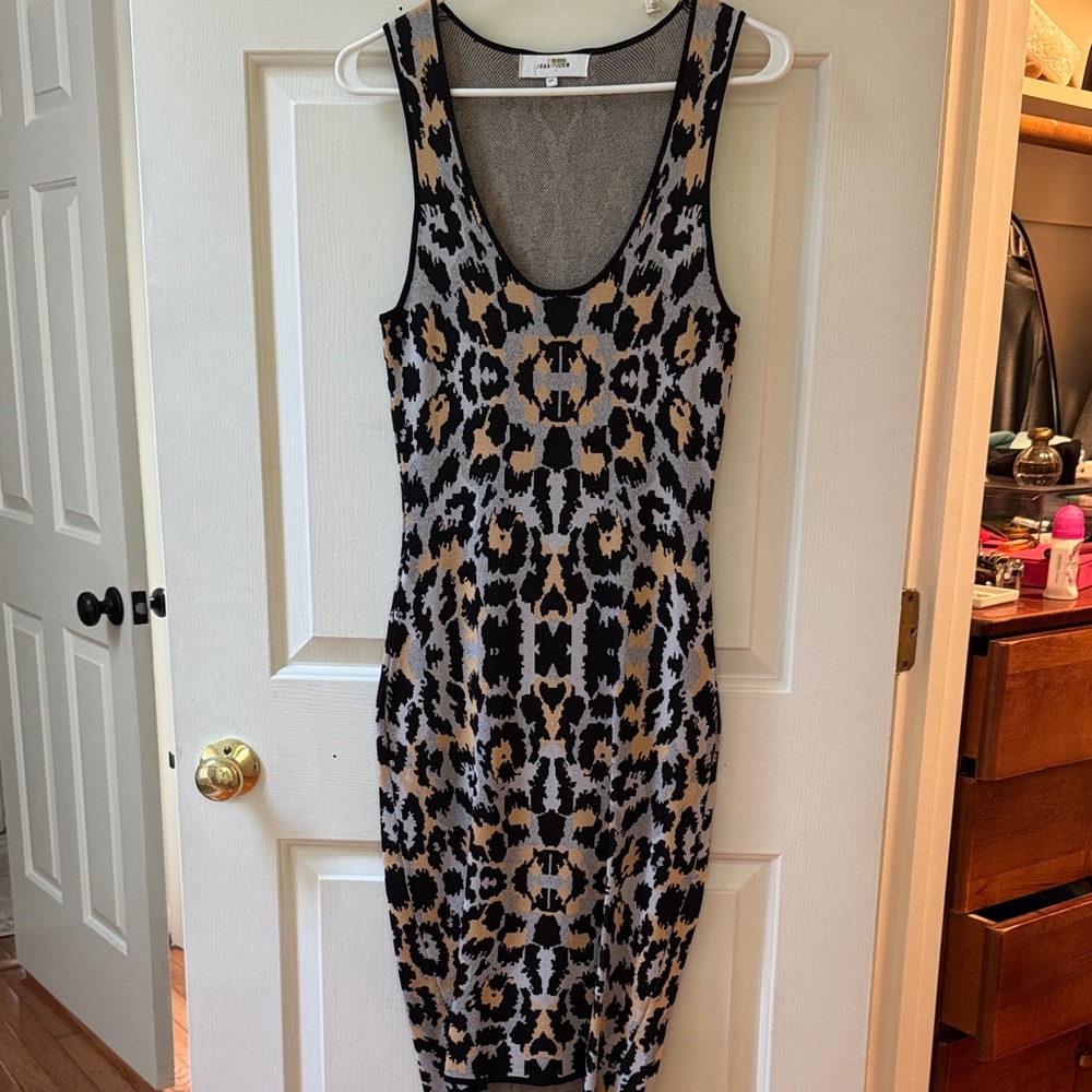 John + Jenn leopard print body con Patterned Mini Dress